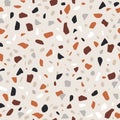 Modern terrazzo seamless pattern. Decorative granite stone texture. Hand crafted repeating tile design in natural