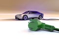 Modern electric car is driverless driving by autonomous driving vehicle