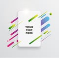 Modern text box with colorful stripes. Ideal for motivational quotations. Vector illustration.