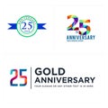 Modern 25th anniversary celebration colorful logo design