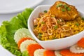 Modern thai food, Saffron rice with chiken Royalty Free Stock Photo