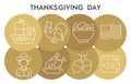 Modern Thanksgiving Day Infographic design template with icons. Autumn harvest celebration Infographic visualization in