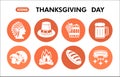 Modern Thanksgiving Infographic design template. Harvest celebration inphographic visualization with nine steps circle