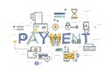 Modern thin line design concept for payment website banner.