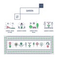 Modern thin line garden isolated flower icon set and premium qua Royalty Free Stock Photo