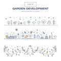 Modern thin line garden isolated flower icon set and premium qua Royalty Free Stock Photo