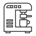 Modern thin line icon of coffee machine. Premium quality outline symbol for graphic design.