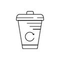 Modern thin line icon of Trash can. Premium quality outline symbol. Simple mono linear pictogram, drawing, art, sign. Stroke vecto