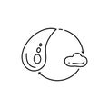 Modern thin line icon of water drop. Premium quality outline symbol. Simple mono linear pictogram, drawing, art, sign. Stroke vect