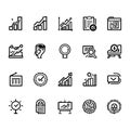 Modern Thin Line Icons Collection for Data Visualization Business Intelligence Charts Graphs Analytics Report Royalty Free Stock Photo
