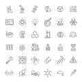 Modern thin line icons set of biochemistry research