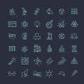 Modern thin line icons set of biochemistry research