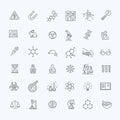 Modern thin line icons set of biochemistry research