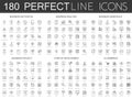 180 modern thin line icons set of business motivation, analysis, business essentials, business project, startup