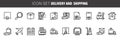 Modern thin line icons set of internet shopping, retail store and online sales. Premium quality outline symbol Royalty Free Stock Photo