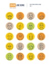 Modern thin line icons set of people avatars Royalty Free Stock Photo