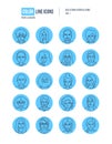 Modern thin line icons set of people avatars