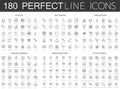 180 modern thin line icons set of school, stationery, education, online learning, brain process, data science.
