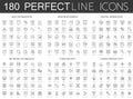 180 modern thin line icons set of seo optimization, web development, digital marketing, network technology, cyber Royalty Free Stock Photo