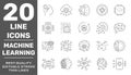 Modern thin line icons set of modern technology machine learning and artificial intelligent. Premium quality outline symbol Royalty Free Stock Photo