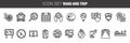 Modern thin line icons set of tourism travel transportation, trip . outline symbol collection. Simple mono linear pictogram pack Royalty Free Stock Photo