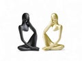 Modern Thinker Figurines in Black and Gold Royalty Free Stock Photo