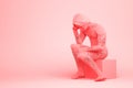 Modern Thinker made of pink cubes Royalty Free Stock Photo