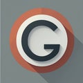Modern 3d letter g logo with red and white circular design Royalty Free Stock Photo