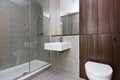 Modern three piece bathroom suite Royalty Free Stock Photo