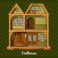 Modern three-storey dolls house Royalty Free Stock Photo