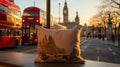 Modern Throw Pillow On London Countertop - Detailed Cityscapes