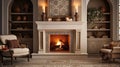 modern tile fireplace Royalty Free Stock Photo