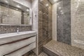 Modern tiled bathroom interior simple and minimalistic