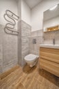 Modern tiled bathroom interior toilet