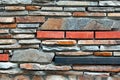 Modern Tiled Wall From Natural Mixed Stone Royalty Free Stock Photo