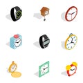 Modern time icons, isometric 3d style Royalty Free Stock Photo