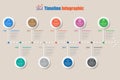 Modern Timeline Infographic with 9 steps circle, Vector Illustration Royalty Free Stock Photo