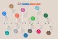 Modern Timeline Infographic with 13 steps circle, Vector Illustration Royalty Free Stock Photo