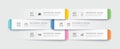 Modern timeline infographic template with 6 colorful steps Royalty Free Stock Photo