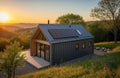 Modern Tiny Home With Solar Roof Royalty Free Stock Photo