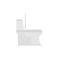 Toilet bowl flat design vector illustration. Toilet seat, bowl side view flat style on white background. Restroom, lavatory, privy
