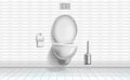 Modern toilet room interior, 3d realistic vector illustration Royalty Free Stock Photo