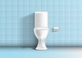 Modern toilet room interior 3d realistic vector mockup Royalty Free Stock Photo