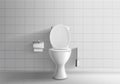 Toilet room equipment 3d realistic vector mockup Royalty Free Stock Photo