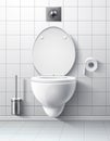 Vector realistic modern toilet room handing bowl Royalty Free Stock Photo