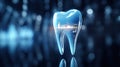 Modern tooth with advanced future technology healing and protection effects, futurity of dentistry