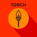 Modern Torch Icon with Linear Vector Styles