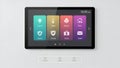 Smart Home Control Panel Touchscreen Interface with Icons for Lights, Temperature, Security Royalty Free Stock Photo