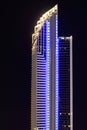 Australian modern tower building in blue at night Royalty Free Stock Photo