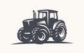 Modern tractor illustration on white background Royalty Free Stock Photo